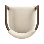 Bouclé Fabric Dining Chair with Armrests – Black & Beige / Light Ash & Beige / Walnut & Beige, Modern Style, Single