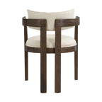 Bouclé Fabric Dining Chair with Armrests – Black & Beige / Light Ash & Beige / Walnut & Beige, Modern Style, Single