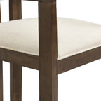 Bouclé Fabric Dining Chair with Armrests – Black & Beige / Light Ash & Beige / Walnut & Beige, Modern Style, Single