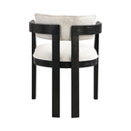 Bouclé Fabric Dining Chair with Armrests – Black & Beige / Light Ash & Beige / Walnut & Beige, Modern Style, Single