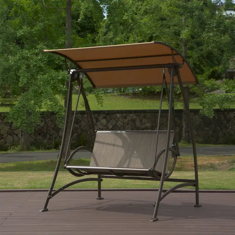 GDFStudio - Bella Outdoor Adjustable Patio Swing Chair with Steel Frame and Canopy