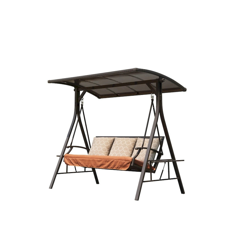 GDFStudio - Bella Outdoor Adjustable Patio Swing Chair with Steel Frame and Canopy