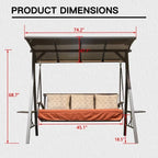 GDFStudio - Bella Outdoor Adjustable Patio Swing Chair with Steel Frame and Canopy