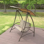 GDFStudio - Bella Outdoor Adjustable Patio Swing Chair with Steel Frame and Canopy