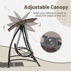 GDFStudio - Bella Outdoor Adjustable Patio Swing Chair with Steel Frame and Canopy