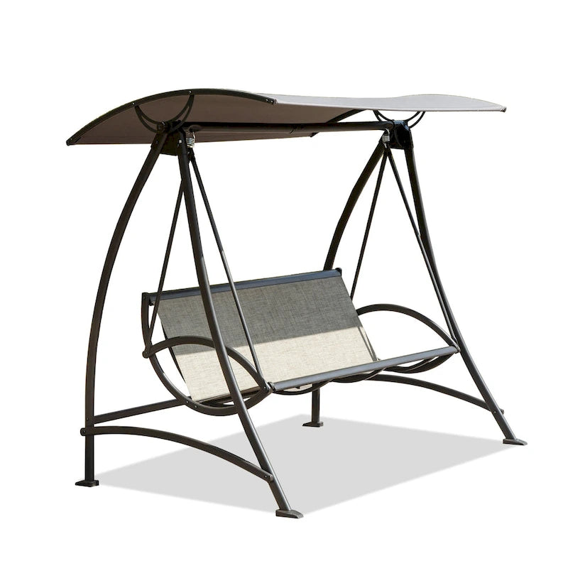 GDFStudio - Bella Outdoor Adjustable Patio Swing Chair with Steel Frame and Canopy