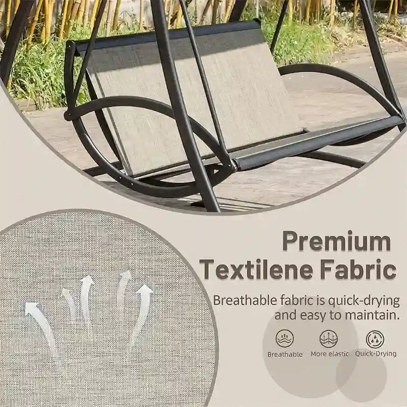 GDFStudio - Bella Outdoor Adjustable Patio Swing Chair with Steel Frame and Canopy
