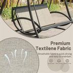 GDFStudio - Bella Outdoor Adjustable Patio Swing Chair with Steel Frame and Canopy