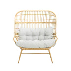 Palos Outdoor Wicker Loveseat with Fabric Cushion by Christopher Knight Home
