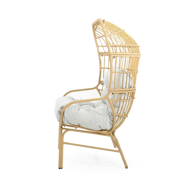 Palos Outdoor Wicker Loveseat with Fabric Cushion by Christopher Knight Home