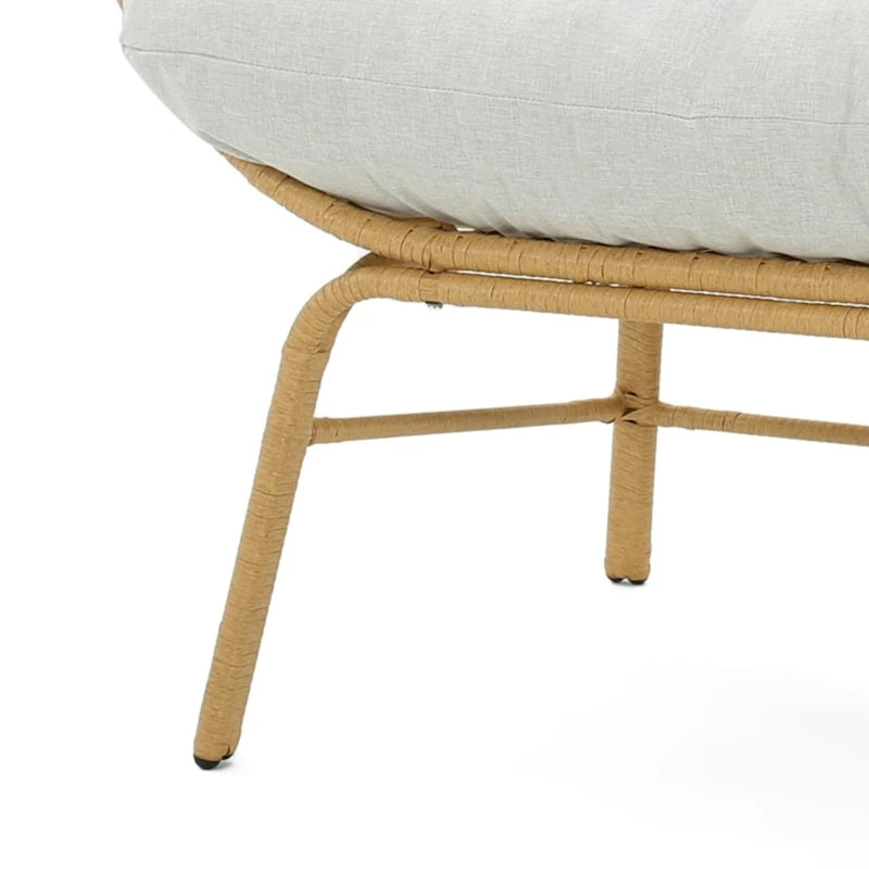 Palos Outdoor Wicker Loveseat with Fabric Cushion by Christopher Knight Home