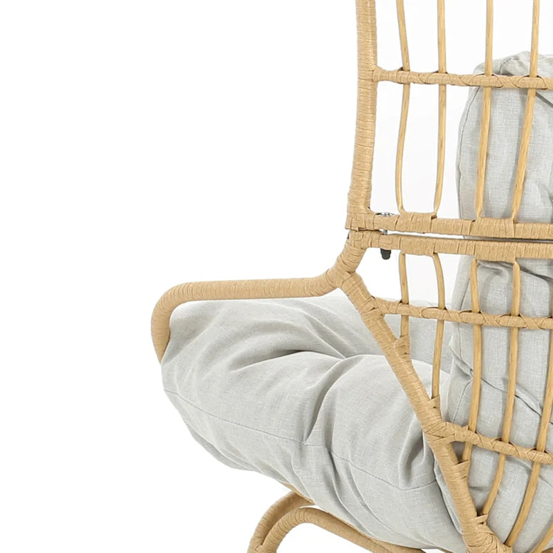 Palos Outdoor Wicker Loveseat with Fabric Cushion by Christopher Knight Home
