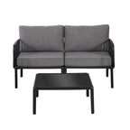 Christopher Knight Home - Afra 3-Piece Modern Patio Conversation Set with Waterproof Cushions