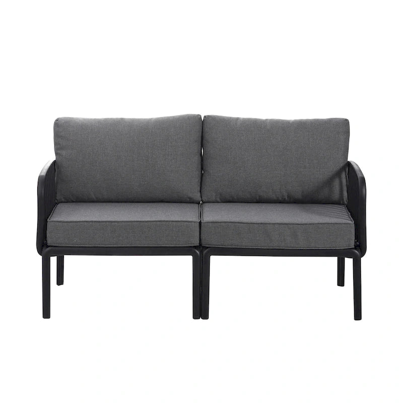 Christopher Knight Home - Afra 3-Piece Modern Patio Conversation Set with Waterproof Cushions