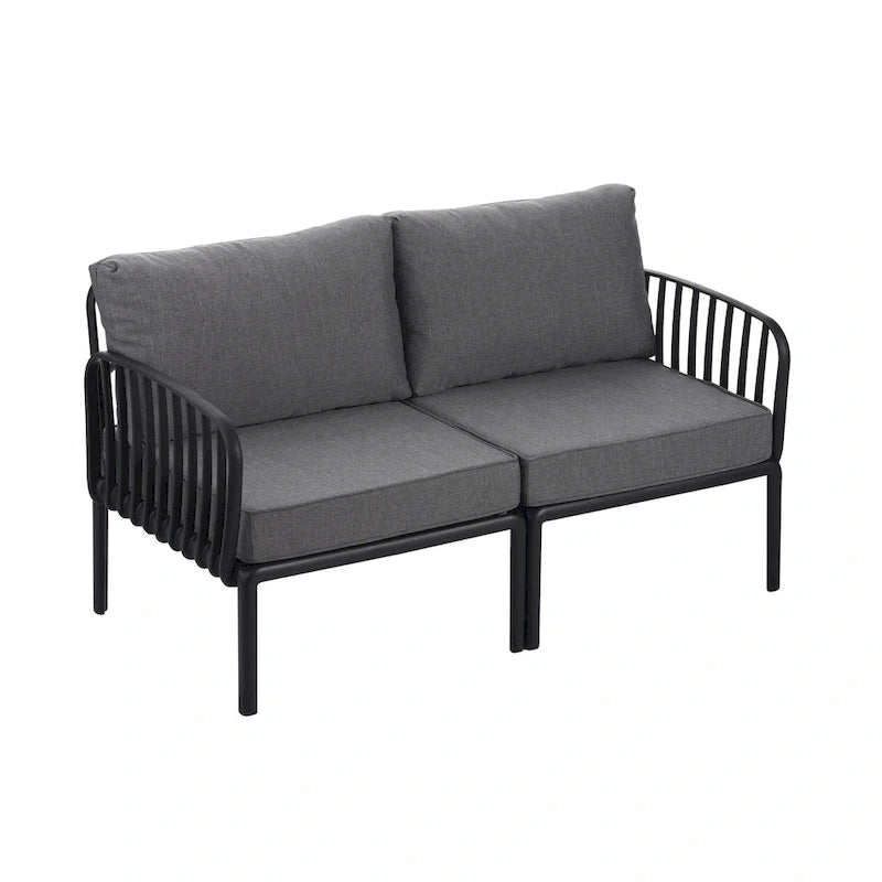 Christopher Knight Home - Afra 3-Piece Modern Patio Conversation Set with Waterproof Cushions