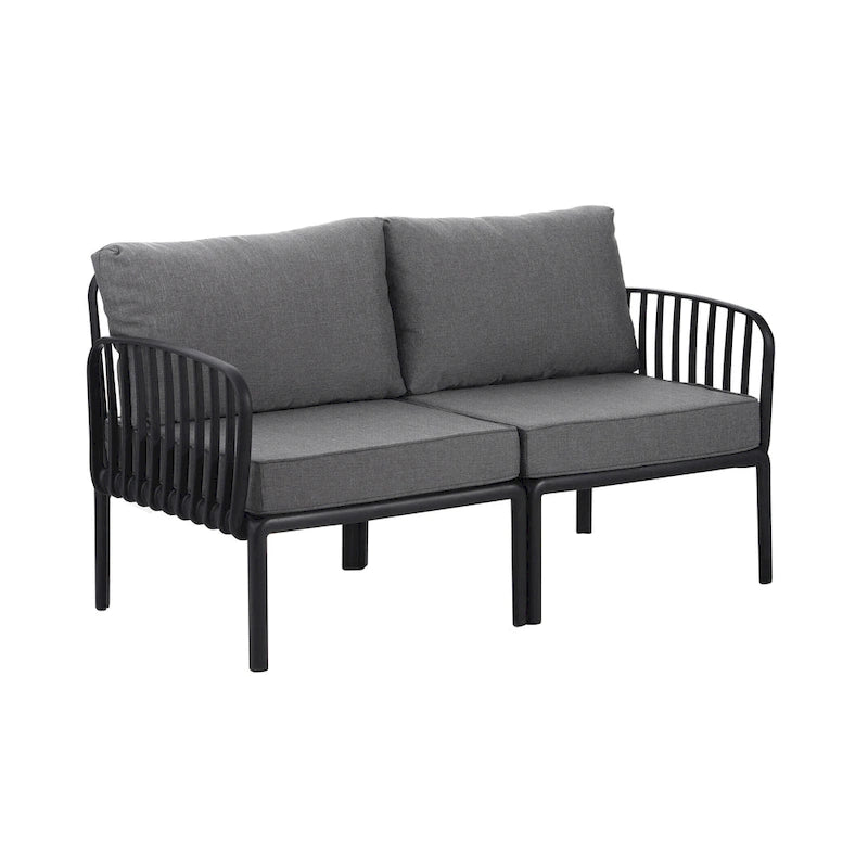 Christopher Knight Home - Afra 3-Piece Modern Patio Conversation Set with Waterproof Cushions