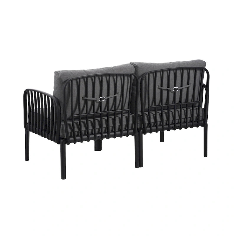 Christopher Knight Home - Afra 3-Piece Modern Patio Conversation Set with Waterproof Cushions