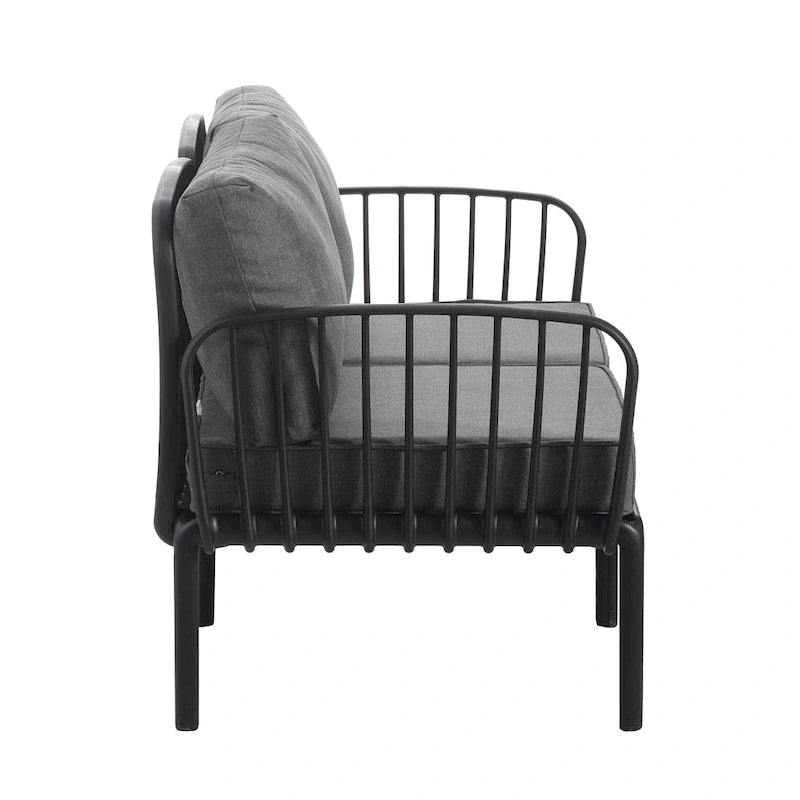 Christopher Knight Home - Afra 3-Piece Modern Patio Conversation Set with Waterproof Cushions