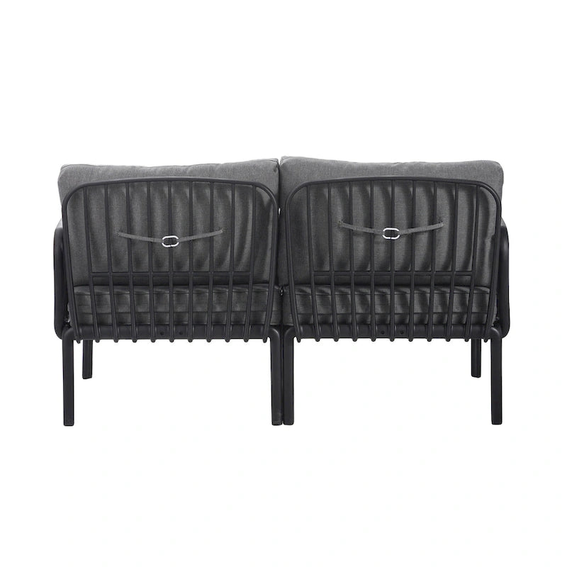 Christopher Knight Home - Afra 3-Piece Modern Patio Conversation Set with Waterproof Cushions