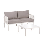 Christopher Knight Home - Afra 3-Piece Modern Patio Conversation Set with Waterproof Cushions