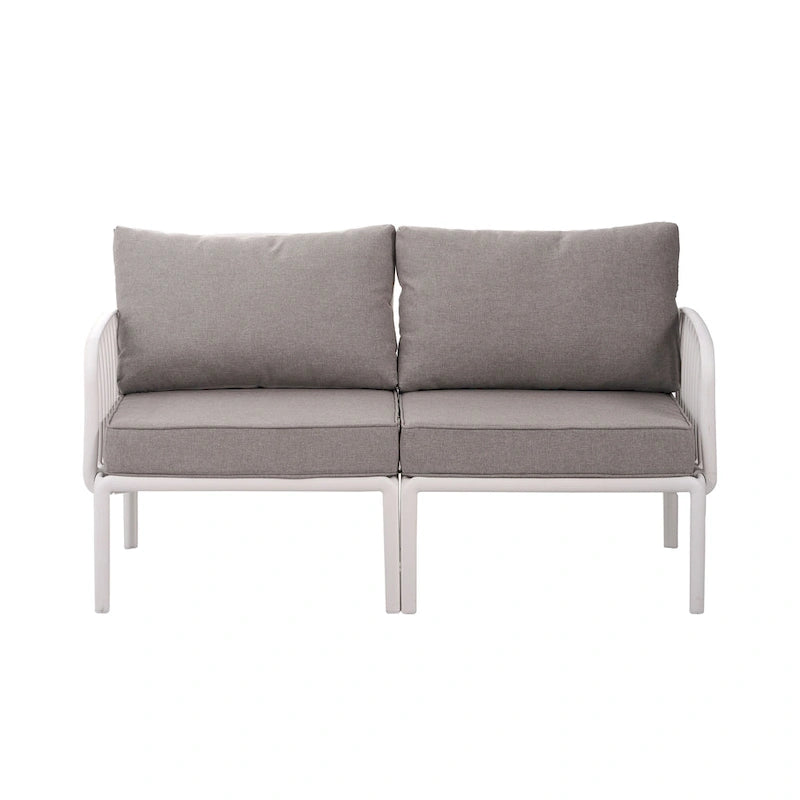 Christopher Knight Home - Afra 3-Piece Modern Patio Conversation Set with Waterproof Cushions