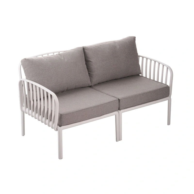 Christopher Knight Home - Afra 3-Piece Modern Patio Conversation Set with Waterproof Cushions
