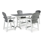 Signature Design by Ashley Transville White/Gray 5-Piece Outdoor Dining Package - 71.75 W x 37.5 D x 37 H