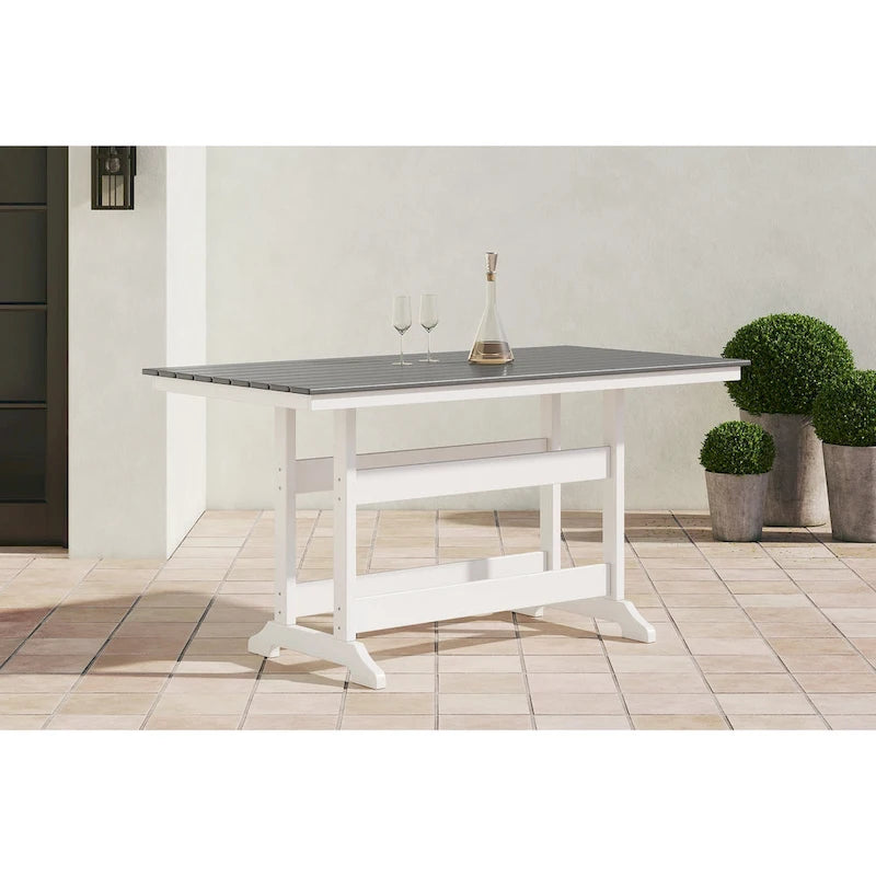 Signature Design by Ashley Transville White/Gray 5-Piece Outdoor Dining Package - 71.75 W x 37.5 D x 37 H