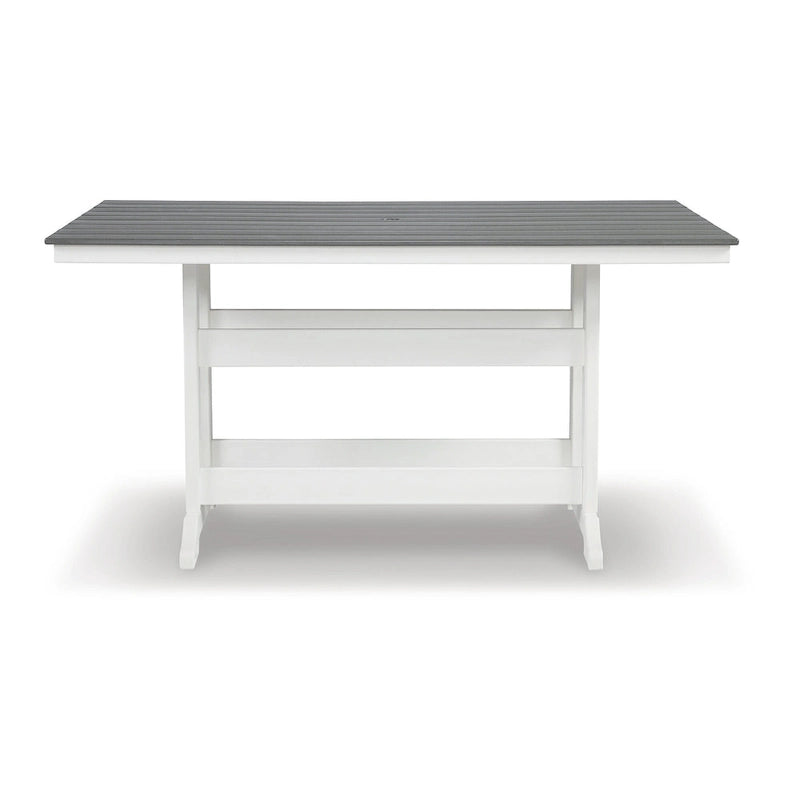 Signature Design by Ashley Transville White/Gray 5-Piece Outdoor Dining Package - 71.75 W x 37.5 D x 37 H