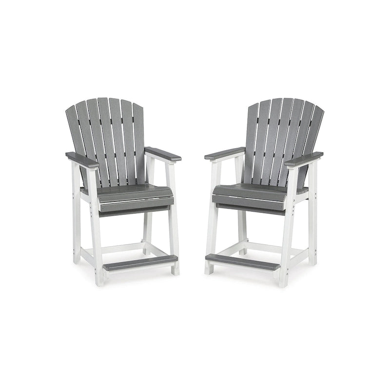 Signature Design by Ashley Transville White/Gray 5-Piece Outdoor Dining Package - 71.75 W x 37.5 D x 37 H