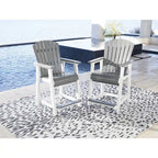 Signature Design by Ashley Transville White/Gray 5-Piece Outdoor Dining Package - 71.75 W x 37.5 D x 37 H
