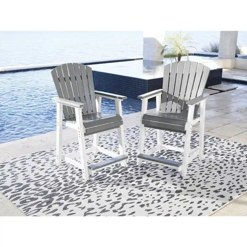 Signature Design by Ashley Transville White/Gray 5-Piece Outdoor Dining Package - 71.75 W x 37.5 D x 37 H