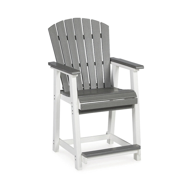 Signature Design by Ashley Transville White/Gray 5-Piece Outdoor Dining Package - 71.75 W x 37.5 D x 37 H