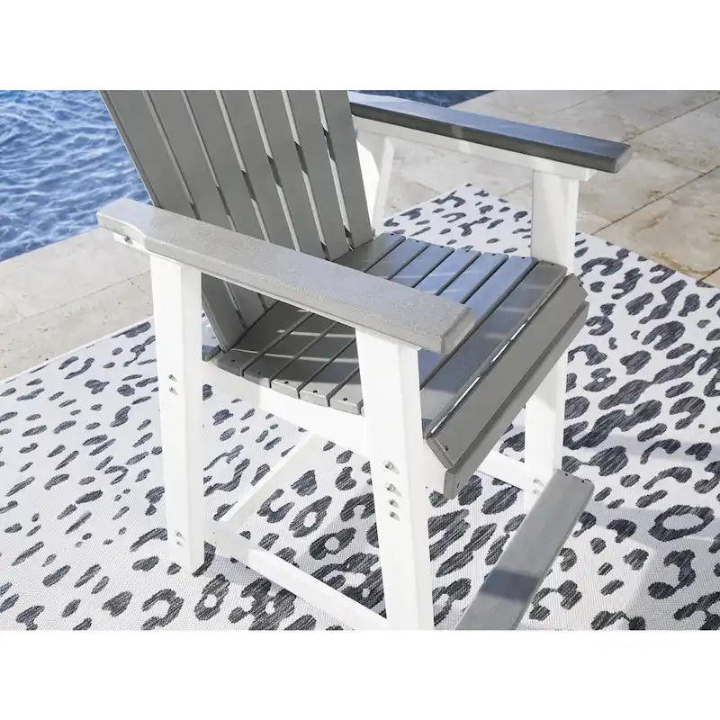 Signature Design by Ashley Transville White/Gray 5-Piece Outdoor Dining Package - 71.75 W x 37.5 D x 37 H