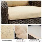 2 Pieces PE Rattan Wicker Chairs Outdoor Garden Chairs