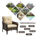 2 Pieces PE Rattan Wicker Chairs Outdoor Garden Chairs