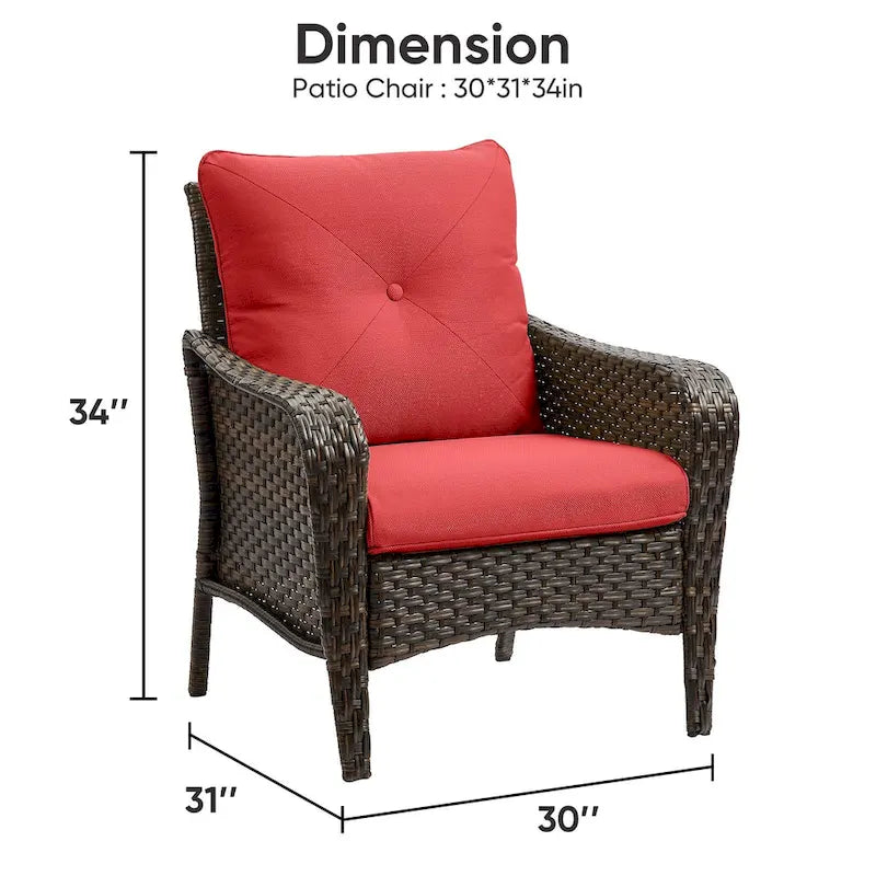 2 Pieces PE Rattan Wicker Chairs Outdoor Garden Chairs