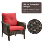 2 Pieces PE Rattan Wicker Chairs Outdoor Garden Chairs
