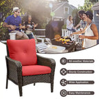 2 Pieces PE Rattan Wicker Chairs Outdoor Garden Chairs