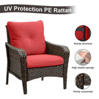 2 Pieces PE Rattan Wicker Chairs Outdoor Garden Chairs