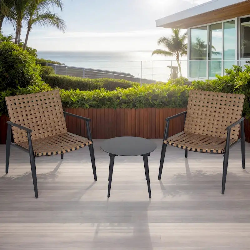 Christopher Knight Home- Lara PE Ratten Outdoor Chat Set