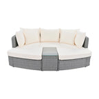 6-Piece Outdoor Rattan Modular Sectional Sofa Set with Coffee Table, Free Combination