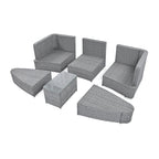 6-Piece Outdoor Rattan Modular Sectional Sofa Set with Coffee Table, Free Combination