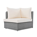 6-Piece Outdoor Rattan Modular Sectional Sofa Set with Coffee Table, Free Combination