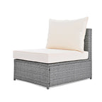 6-Piece Outdoor Rattan Modular Sectional Sofa Set with Coffee Table, Free Combination