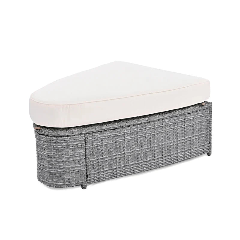 6-Piece Outdoor Rattan Modular Sectional Sofa Set with Coffee Table, Free Combination