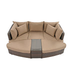 6-Piece Outdoor Rattan Modular Sectional Sofa Set with Coffee Table, Free Combination