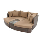 6-Piece Outdoor Rattan Modular Sectional Sofa Set with Coffee Table, Free Combination