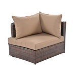 6-Piece Outdoor Rattan Modular Sectional Sofa Set with Coffee Table, Free Combination
