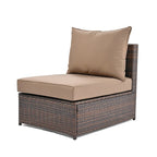 6-Piece Outdoor Rattan Modular Sectional Sofa Set with Coffee Table, Free Combination